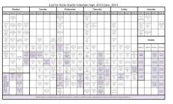 Just for Kicks Studio Schedule Sept. 2013