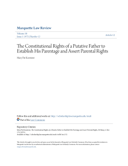 The Constitutional Rights of a Putative Father to Establish His