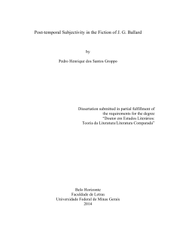 Post-temporal Subjectivity in the Fiction of JG Ballard