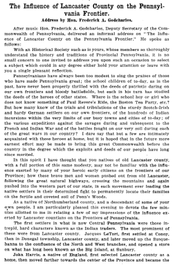 The influence of Lancaster County on the Pennsylvania frontier