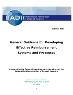 General Guidance for Developing Effective Reimbursement Systems