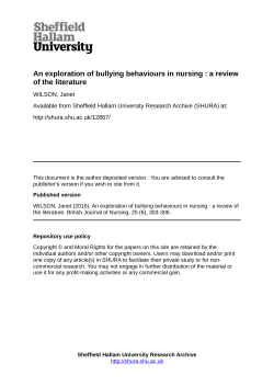 An exploration of bullying behaviours in nursing : a review of the