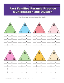 Fact Families Pyramid Multiplication and Division