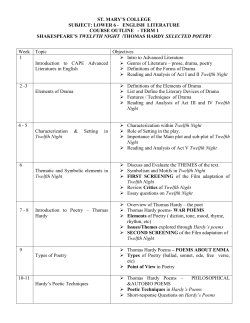 Literatures In English - St Mary`s College