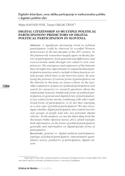 DIGITAL CITIZENSHIP AS MULTIPLE POLITICAL PARTICIPATION