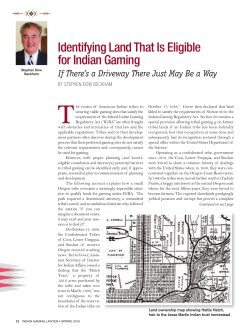 Identifying Land That Is Eligible for Indian Gaming