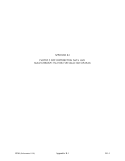 APPENDIX B.1 PARTICLE SIZE DISTRIBUTION DATA AND SIZED