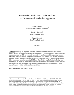Economic Shocks and Civil Conflict