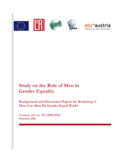 Study on the Role of M en in Gender Equality