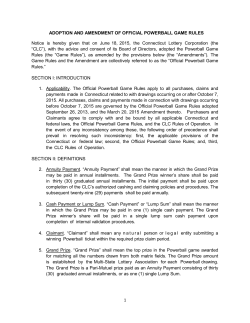 adoption and amendment of official powerball game rules