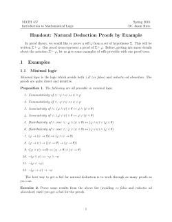 Handout: Natural Deduction Proofs by Example 1 Examples