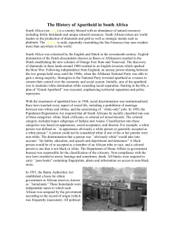 The History of Apartheid in South Africa