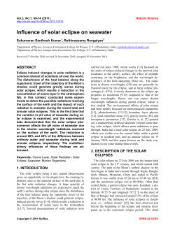 Influence of solar eclipse on seawater