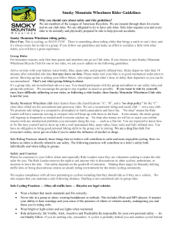 SMW Rider Guidelines - Smoky Mountain Wheelmen