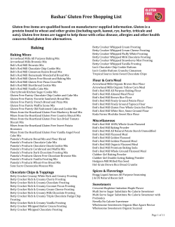 Gluten Free Shopping List
