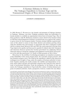 A German Alabama in Africa: The Tuskegee