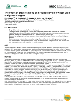 The effect of crop rotations and residue level on wheat yield and