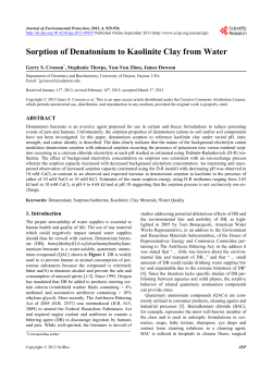 Sorption of Denatonium to Kaolinite Clay from Water