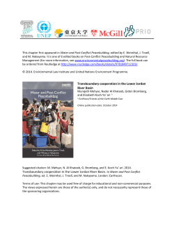 Transboundary cooperation in the Lower Jordan River Basin