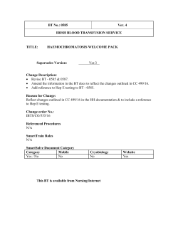 BT No.: 0585 Ver. 4 IRISH BLOOD TRANSFUSION SERVICE TITLE