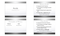 Binary Acids Examples of Binary Oxy Acids