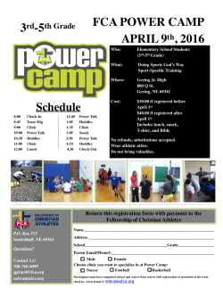 3rd-5th Power camp flyer