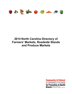 2014 North Carolina Directory of Farmers` Markets, Roadside