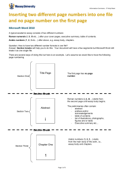 Inserting two different page numbers into one file and no page
