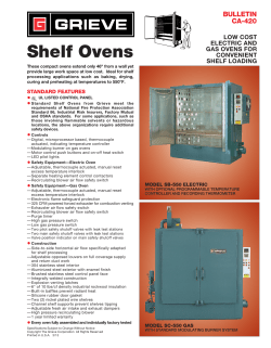 Shelf Ovens - Grieve Corp