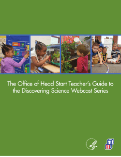 The Office of Head Start Teacher`s Guide to the Discovering Science