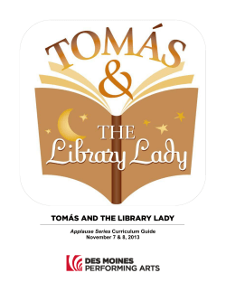 Tomas and the Library Lady.Study Guide Des Moines Performing Arts