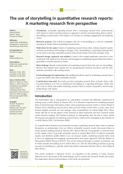 The use of storytelling in quantitative research