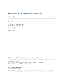 Arbitral Immunity - Berkeley Law Scholarship Repository