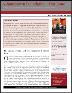 The Zintan Militia and the Fragmented Libyan State