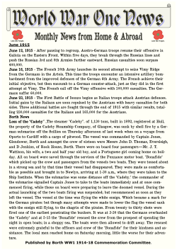 June 1915 June 12, 1915 - After pausing to regroup, Austro