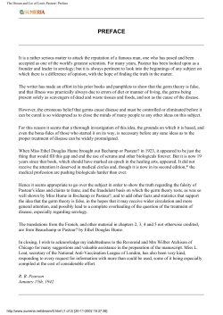 The Dream and Lie of Louis Pasteur: Preface