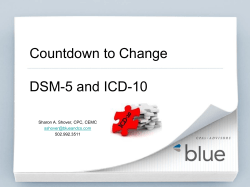 Countdown to Change DSM-5 and ICD-10