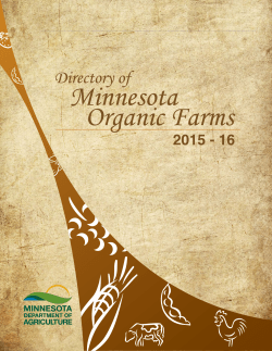 Organic Farms Directory 2015-16 - the Minnesota Department of