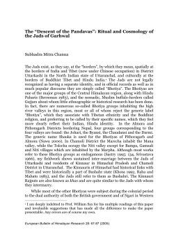 The &ldquo;Descent of the Pandavas&rdquo;: Ritual and Cosmology of the Jads of