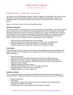Editing Services and Pricing