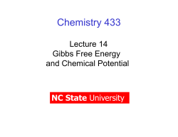 Gibbs Free Energy - NC State University