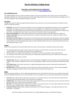 Tips for Writing a College Essay