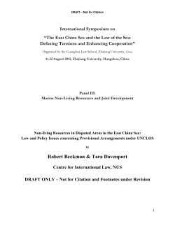 Non-living Resources in Disputed Areas in the East China Sea: Law
