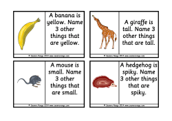 A banana is yellow. Name 3 other things that are yellow. A giraffe is