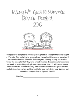 Rising 5 Grade Summer Review Packet 2016