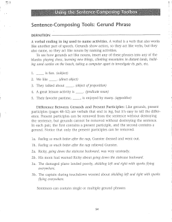 Sentence-Composinq Tools: Gerund Phrase