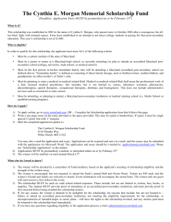 The Cynthia E. Morgan Memorial Scholarship Fund
