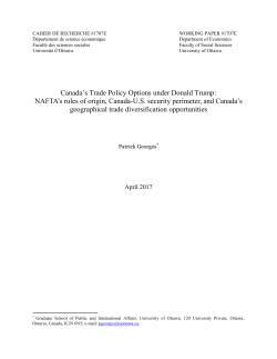 Canada`s Trade Policy Options under Donald Trump: NAFTA`s rules