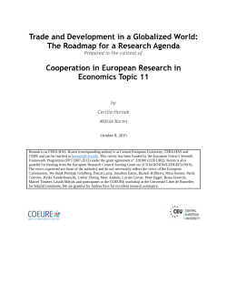Trade and Development in a Globalized World: The Roadmap for a