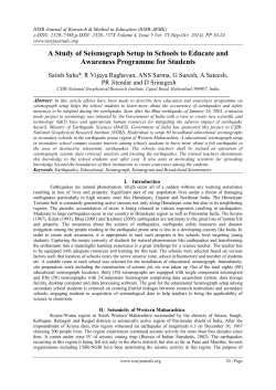 A Study of Seismograph Setup in Schools to Educate and